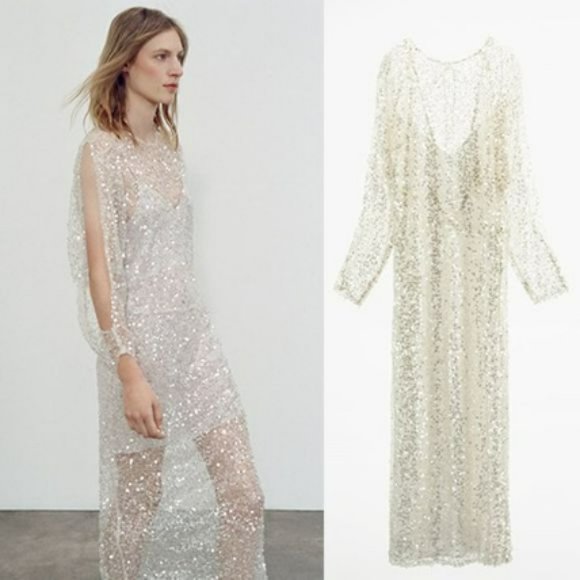 LONG SEQUIN DRESS - Picture 1 of 7